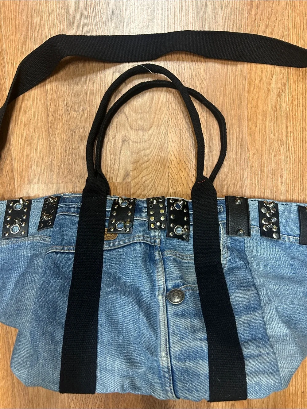 NWOT Free People Ibiza Denim Tote Bag by Stepfano Ghilardi A619